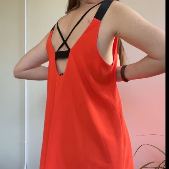 Tucci Orange Tank Shift Dress W/ Back Strappy Detail M - Picture 16 of 16